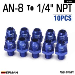10個 AN4 AN6 AN8 AN10 オス - オスユニオン AN - NPT アダプター継手ストレートオスオイルクーラー燃料油ホース 継手 - AN8-14NPT