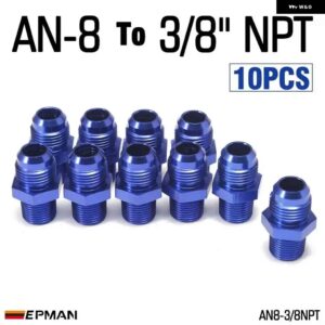 10個 AN4 AN6 AN8 AN10 オス - オスユニオン AN - NPT アダプター継手ストレートオスオイルクーラー燃料油ホース 継手 - AN8-38NPT