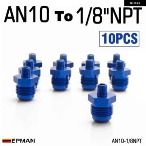 10個 AN4 AN6 AN8 AN10 オス - オスユニオン AN - NPT アダプター継手ストレートオスオイルクーラー燃料油ホース 継手 - AN10-18NPT