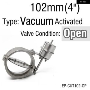 真空作動 エキゾースト カットアウト/ダンプ 89MM /102MM オープンスタイル圧力: 約 1 BAR VW ゴルフ 5 - 102mm