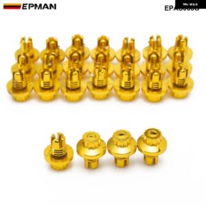25ピース プラスチック ホイールリベットは AH DSシリーズホイールリムキャップリップスクリューボルトタイヤ EPAS066G に適合 - Gold