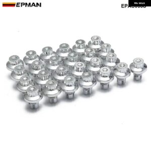 25ピース プラスチック ホイールリベットは AH DSシリーズホイールリムキャップリップスクリューボルトタイヤ EPAS066G に適合 - Silver