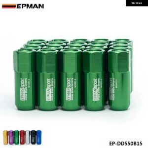 20個 M14X1.5 60MM 拡張アルミチューナー レーシング ラグナットホイールリム EP-DD550B15 - Green