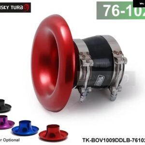 UINVERSAL アルミ車ベルマウスベロシティスタックアダプターエアインテーク ターボ ホーンカバー + クランプ + シリコン ホース TK-BOV1009DDLB-76 - BOV1009DDLB76102RD