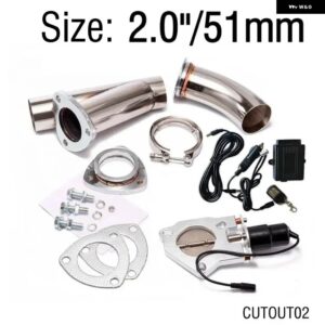 2インチ/2.25インチ/2.5インチ/2.75インチ/3インチ/3.5インチ 電動エキゾーストキャットバックカットアウト/Eカットアウト スイッチ バルブ システムキット - CUTOUT02