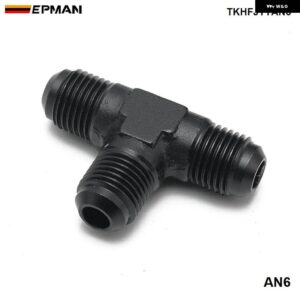 AN6 フレアティー Tピース アダプターアルミ継手編組燃料ライン ホース オイル 燃料 水 / ホース 用航空会社 TKHFJTTAN6 - black