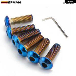 6個 バーント ネオクローム M5 ステアリングホイール ボルトネジキット フィット ステアリングホイール ワークスベルボスキット EPDS314 EPDS315 - Domed
