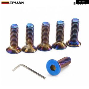 6個 バーント ネオクローム M5 ステアリングホイール ボルトネジキット フィット ステアリングホイール ワークスベルボスキット EPDS314 EPDS315 - countersunk