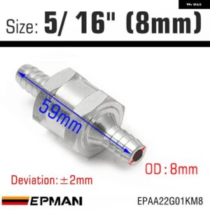 アルミ燃料逆止弁一方向インラインノンリターンバルブ キャブレター 低圧燃料システム用 EPAA22G01KM - 8mm