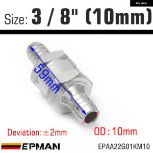 アルミ燃料逆止弁一方向インラインノンリターンバルブ キャブレター 低圧燃料システム用 EPAA22G01KM - 10mm