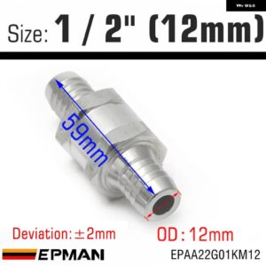 アルミ燃料逆止弁一方向インラインノンリターンバルブ キャブレター 低圧燃料システム用 EPAA22G01KM - 12mm