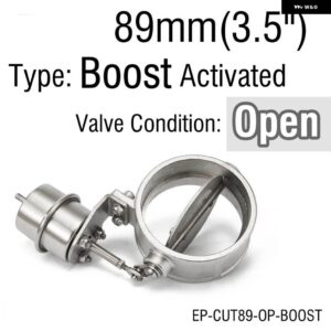 ブースト活性化 エキゾースト カットアウト/ダンプ 89MM /102MM オープンスタイル圧力: 約 1 BAR VW ゴルフ 4 - 89mm
