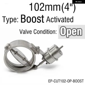 ブースト活性化 エキゾースト カットアウト/ダンプ 89MM /102MM オープンスタイル圧力: 約 1 BAR VW ゴルフ 4 - 102mm