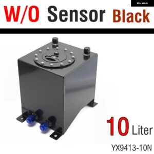 10L アルミ サージ タンク ミラー ポリッシュ燃料バッテリー泡インナーセンサー 付き/なし - W-O Sensor Black