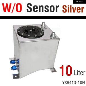 10L アルミ サージ タンク ミラー ポリッシュ燃料バッテリー泡インナーセンサー 付き/なし - W-O Sensor Silver
