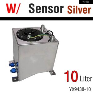 10L アルミ サージ タンク ミラー ポリッシュ燃料バッテリー泡インナーセンサー 付き/なし - With Sensor Silver