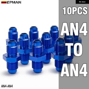 10ピース 4AN 6AN 8AN 10AN に AN4 AN6 AN8 AN10 オスフレアカプラーユニオンストレート燃料ホース アダプターフィッティングブルー - AN4-AN4