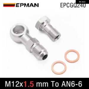 ステンレス M12X1.5MM /M12X1.25MM AN6-6 バンジョーボルトブレーキライン継手アダプターねじシングルバンジョーボルト EPCGQ240 - M12x1.5mm To 6AN-6