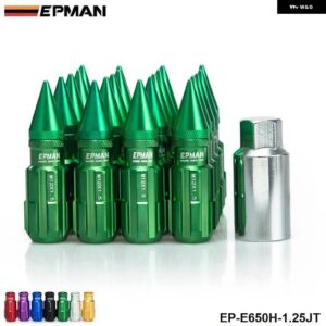 スズキ レーシング アルミロックロックラグナットスパイク付き 20個 12 1.25 キー付き 日産 スバル EP-E650H-1.25JT - Green