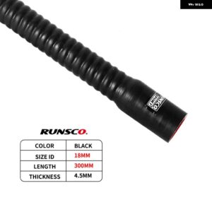 ID16 18 20 25 28MM シリコン フレキシブルホース ラジエーター チューブエア取り入れ口高圧ゴムジョイナーパイプ 長さ 30CM - 30CM-BK-ID18mm