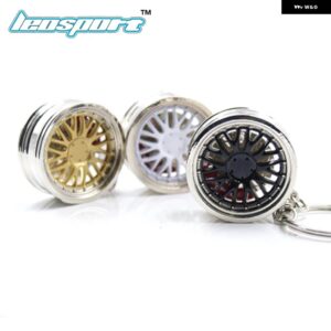 ホイール RIM キーホルダー ホイール NOS ターボ キーホルダー キーリング金属ブレーキディスク付き - White