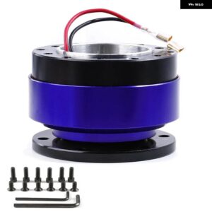 ブラック ステアリングホイール スナップオフクイックリリースハブアダプ ターボ スキット カー - Blue
