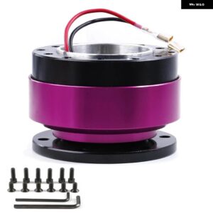 ブラック ステアリングホイール スナップオフクイックリリースハブアダプ ターボ スキット カー - Purple