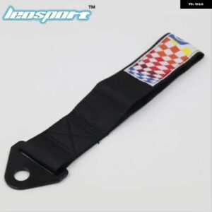レーシング 牽引ストラップ 牽引ロープ 高強度軽量ウェビング ロゴ入り SP - black