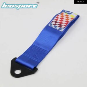 レーシング 牽引ストラップ 牽引ロープ 高強度軽量ウェビング ロゴ入り SP - blue