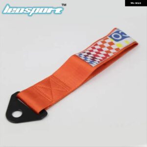 レーシング 牽引ストラップ 牽引ロープ 高強度軽量ウェビング ロゴ入り SP - Orange