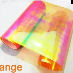 30CM 100CMカメレオン ヘッドライト テールライト ライトティントカメレオンビニールフィルム ステッカー 色 が変化 - Colorful orange