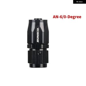 AN 6 0/45/90/180度フィッティング フルフロースイベル -6 AN フィッティング ホース エンドアダプター アルミ ブラック - QL-AN6-0