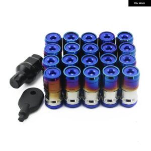 VOLK RACING 隠しヘプタゴン フォーミュラ ホイール ロック ラグ ナット エイコーン リム クローズ エンド M12XP1.25 M12XP1.5 バーニング ブルー 20ピース