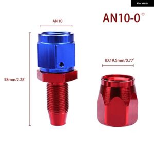 AN4/6/8/10/12 ホース エンドフィッティングアルミ AN フィッティングアダプタオイル燃料フィッティングエンド 0/45/90/180度燃料/スイベルホース - 0AN10 BL-RD