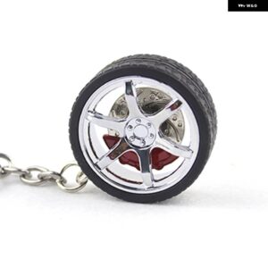 リムホイールキーホルダー ホイール NOS ターボ キーホルダー キーリング金属ブレーキディスク 005 - Silver