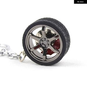 リムホイールキーホルダー ホイール NOS ターボ キーホルダー キーリング金属ブレーキディスク 005 - gray