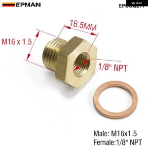 圧力温度ゲージ 送信アダプター 1/8インチ NPT M14X1.5 M16X1.5 オス クラッシュワッシャー付き EPCGQ204/EPCGQ211 - EPCGQ211