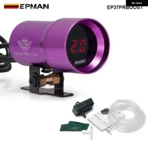 37MM デジタルスモークレンズ排気ガス温度 EGT ゲージ RPM AFR ブーストオイルプレス油/水温ボルト真空ゲージ メーター - Boost Gauge Purple
