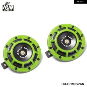2個 スーパーラウドブラストトーングリルマウント 12V 電気コンパクト電気 ホーンキット HU-HOM052 - Green