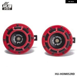 2個 スーパーラウドブラストトーングリルマウント 12V 電気コンパクト電気 ホーンキット HU-HOM052 - Red