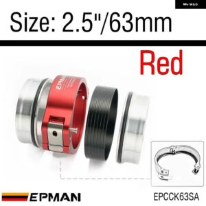 ハブスポーツピンレスハンガータイプ HD 2.5インチ/3インチ/3.5インチ/4インチ Vバンドクランプ フランジ付き ラジエターホース インタークーラー ターボ パ - 2.5inch 63mm Red
