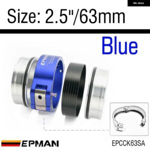 ハブスポーツピンレスハンガータイプ HD 2.5インチ/3インチ/3.5インチ/4インチ Vバンドクランプ フランジ付き ラジエターホース インタークーラー ターボ パ - 2.5inch 63mm Blue