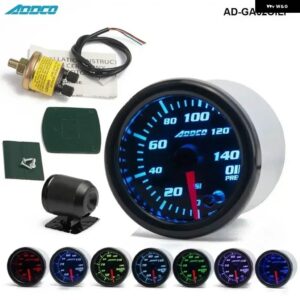 2インチ 52MM 7色 LED スモークフェイス油圧水油温 EGT 排気温度ブーストタコメータゲージ メーター ホルダー 付き AD-GA52 - Oil pressure gauge