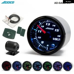 2インチ 52MM 7色 LED スモークフェイス油圧水油温 EGT 排気温度ブーストタコメータゲージ メーター ホルダー 付き AD-GA52 - Volt Gauge