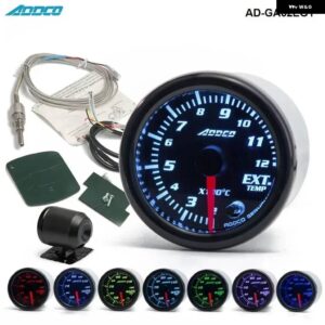 2インチ 52MM 7色 LED スモークフェイス油圧水油温 EGT 排気温度ブーストタコメータゲージ メーター ホルダー 付き AD-GA52 - Ext Temp Meter