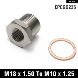 ハブスポーツ ステンレス レーシング 排気アダプター削減 O2 センサー ポートバング M18 X 1.50 M12 X 1.25 / M10 X 1.25 EPCGQ95 - M18x1.50 To M10x1.25
