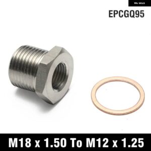 ハブスポーツ ステンレス レーシング 排気アダプター削減 O2 センサー ポートバング M18 X 1.50 M12 X 1.25 / M10 X 1.25 EPCGQ95 - M18x1.50 To M12x1.25
