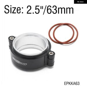 ハブスポーツクランプシステム アセンブリ 排気 V バンドクランプフランジ付き 2.0インチ 2.5インチ 2.75インチ 3.0インチ 外径チューブパイプ 陽極酸化 - 2.5inch 63mm Black