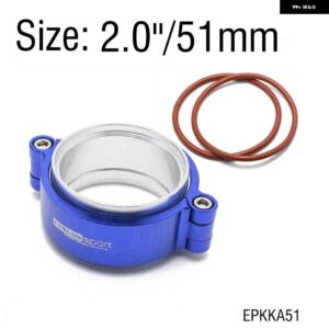 ハブスポーツクランプシステム アセンブリ 排気 V バンドクランプフランジ付き 2.0インチ 2.5インチ 2.75インチ 3.0インチ 外径チューブパイプ 陽極酸化 - 2.0inch 51mm Blue
