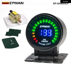 52MM スモーク LED デジタル空燃比 AFR RPM ブーストゲージ オイルプレス水油温 EGT メーター ゲージ センサー 付き EP-GA50 - Oil pressure gauge